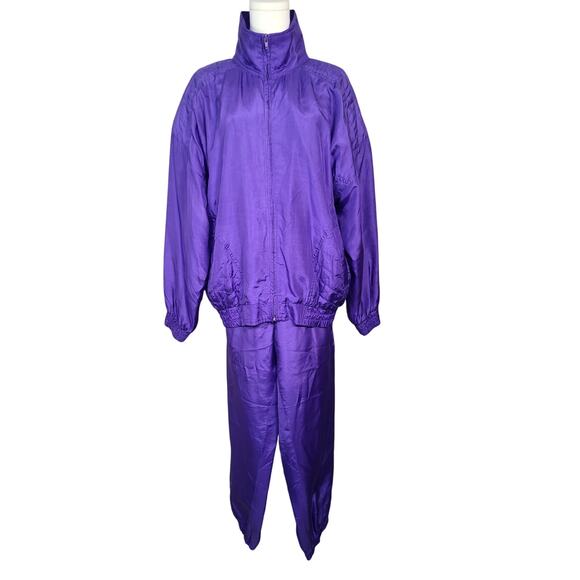 Vintage 80s/90s Swell 100% Silk Purple Track Suit - Picture 1 of 11
